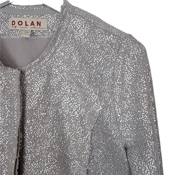 Anthropologie Dolan Left Coast Collection Silver Shimmer Zip Cardigan - Size XS - Picture 4 of 10